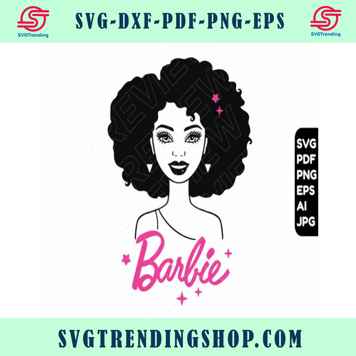 Barbie Afro Svg Png Clipart Barbie Afro Girl Cut File Etsy My Xxx Hot Girl