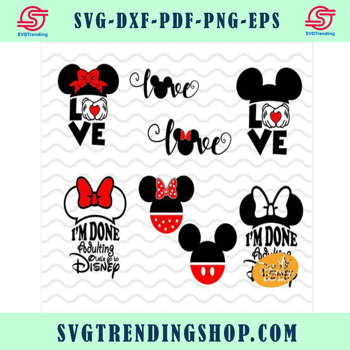 Disney Love SVG Minnie Mouse Layered SVG Disney I am Done Disney T ...
