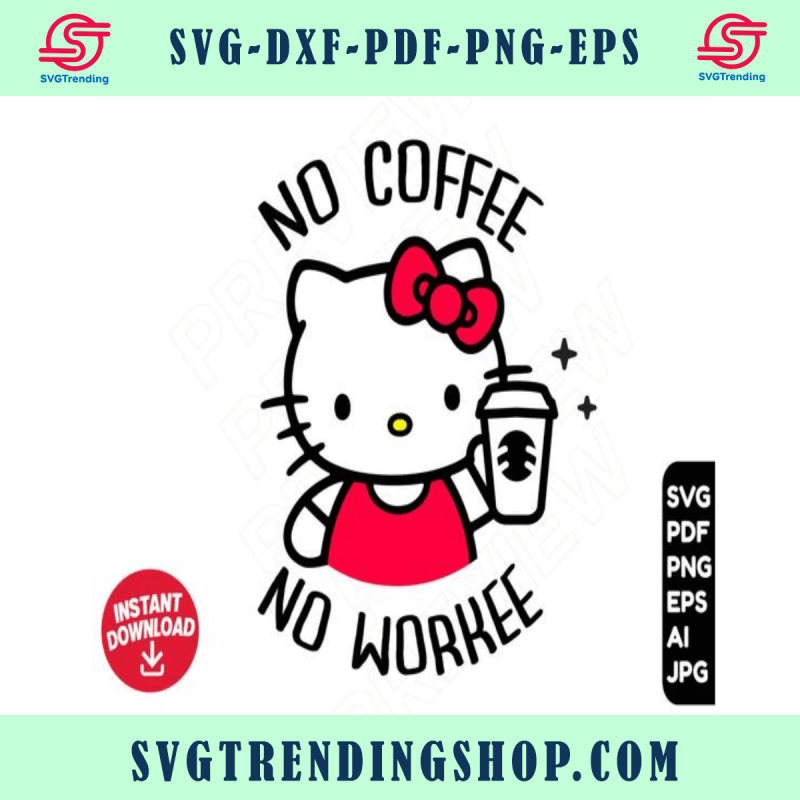 Hello Kitty Svg Coffee Svg Png Starbucks Svg Clipart Cut File | Images ...