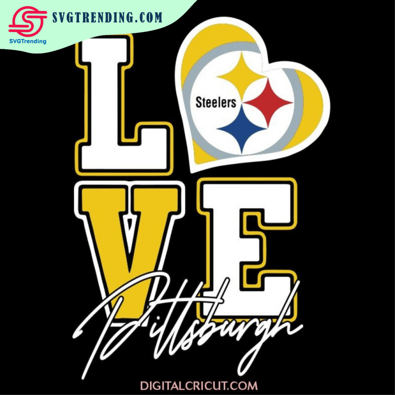 Steelers Love Svg, NFL Svg, Pittsburgh Steelers Svg, Football Svg, Sport Svg, Love Football Svg