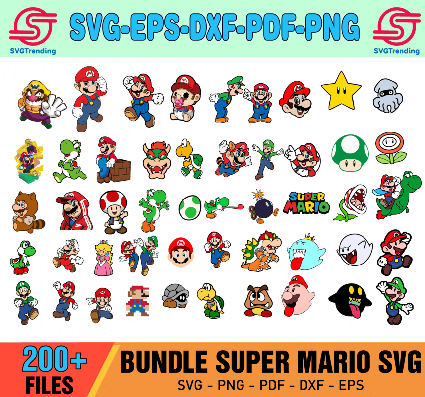 200+ Super Mario Bundle Svg, Nintendo Super Mario Svg - Svgtrendingshop