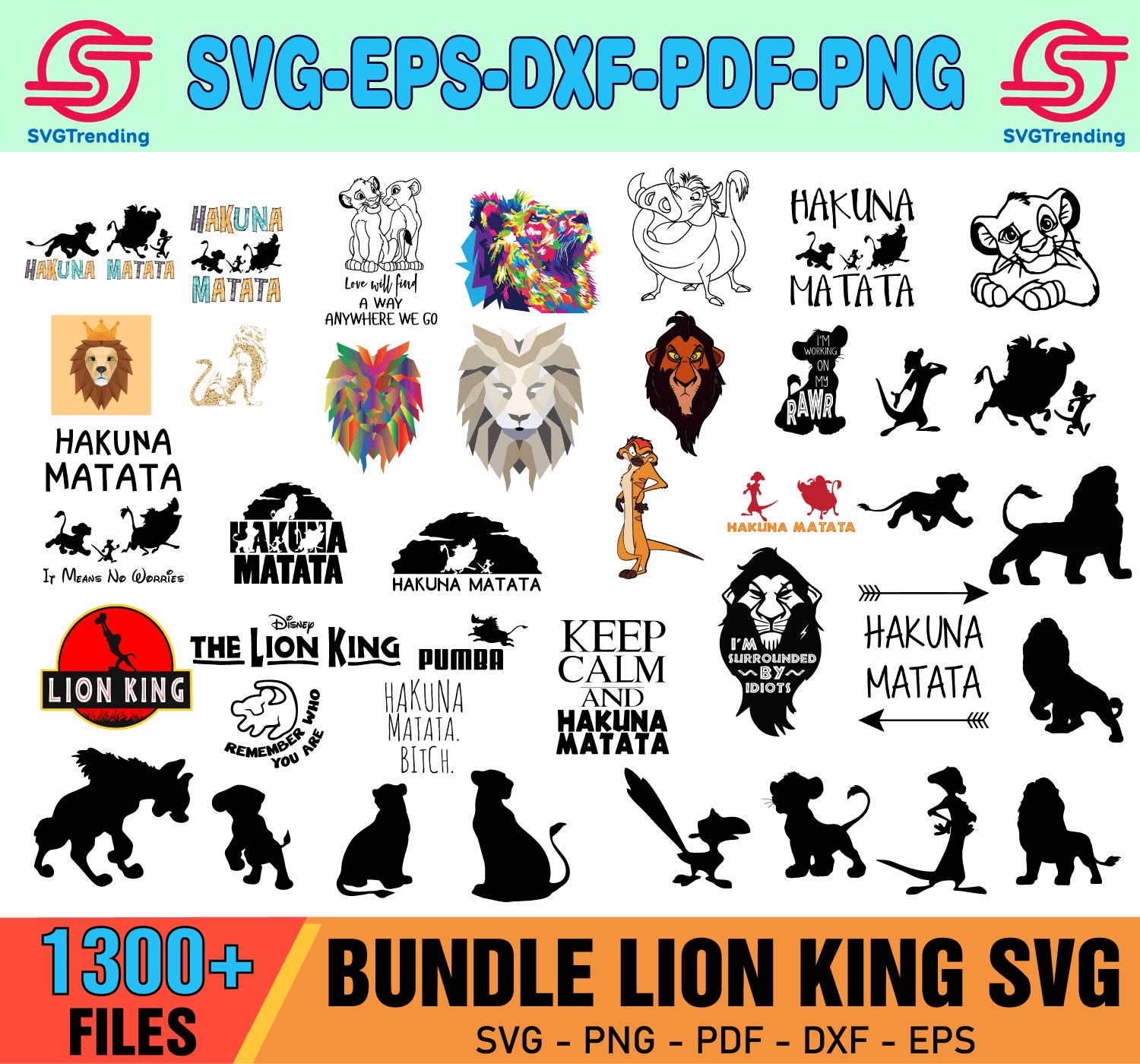 1300+ Lion King Bundle Svg, Hakuna Matata Svg, Lion King Quotes Svg ...