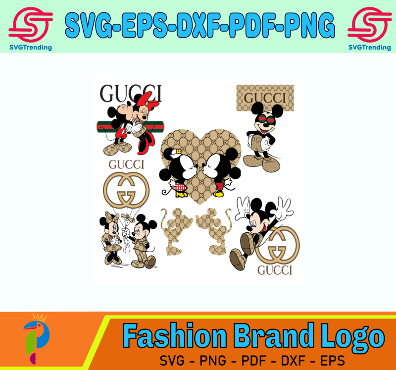 Gucci Mickey And Minnie Mouse Bundle Logo Svg, Logo Svg, Gucci Svg ...