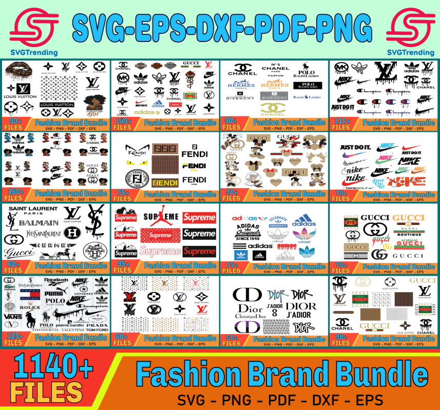 1140+Fashion Logo Bundle Svg, Louis Vuitton Svg, Chanel Svg, Gucci Svg ...