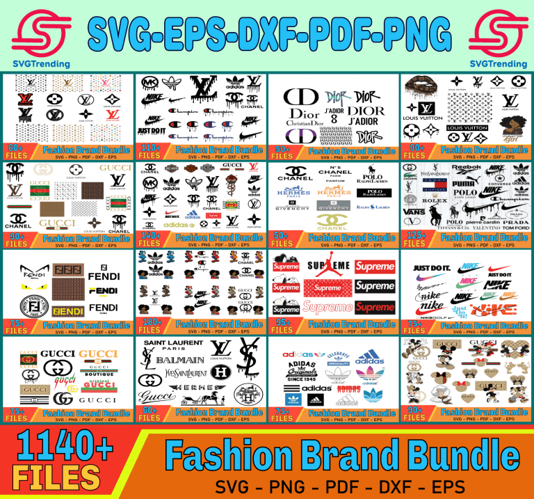 1140+ Fashion Logo Bundle Svg, Louis Vuitton Svg, Chanel Svg, Gucci Svg ...